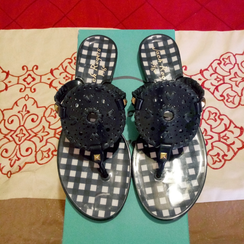Jack Rogers Gingham Georgica Jelly Sandal - Picture 8 of 8